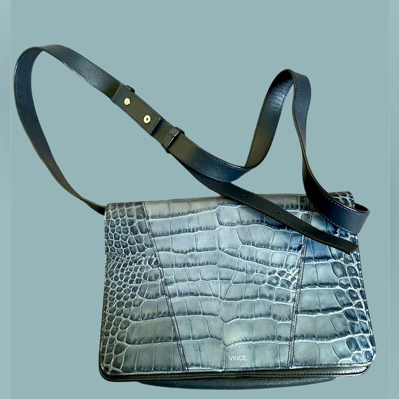 Vince  leather croc embossed crossbody - Picture 1 of 5